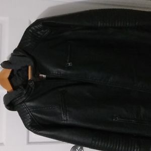 Levi's leather jacket with hoodie